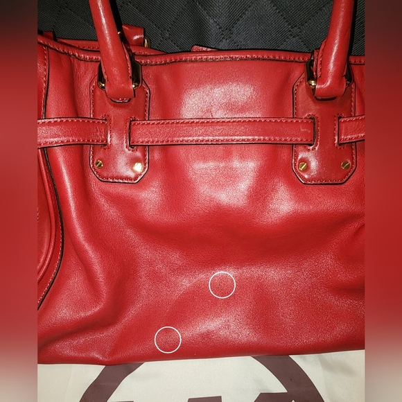 MICHAEL KORS Vintage Red Leather Shoulder Bag AQ-1208 - Picture 12 of 16